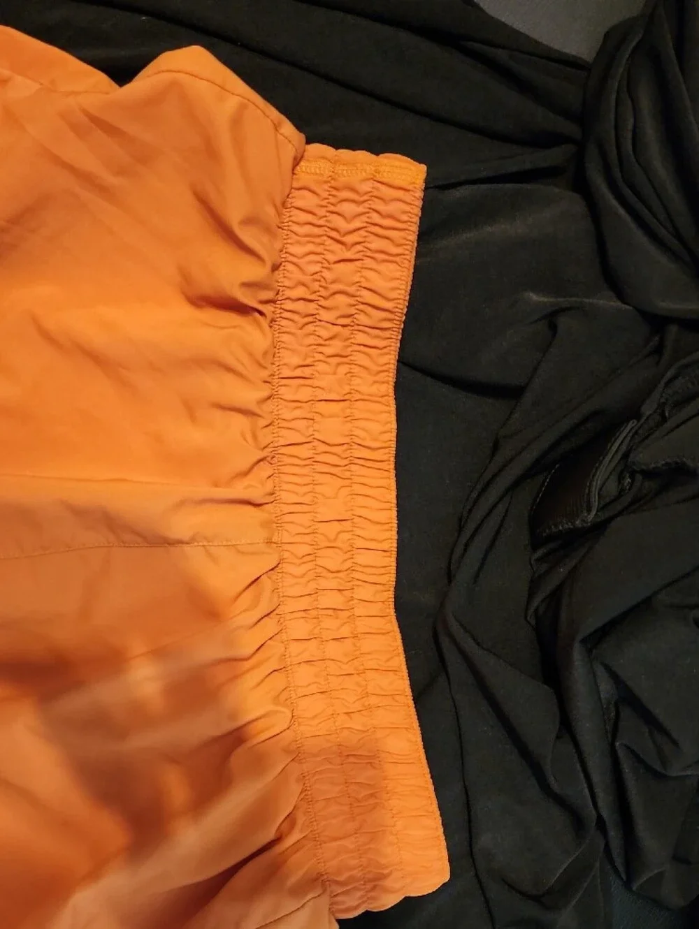 Nike Women's Orange/ Mustard Athletic Running Shorts with Swoosh
